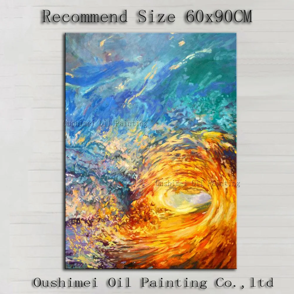 

Abstract Seascape Cheap Oil Painting On Canvas Home Decor Modern Waves Scenery Handmade Wall Art Hand Painted Simple Painting