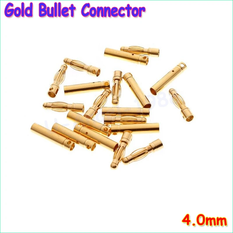 20pcs lot 4 0mm 4mm Gold Bullet Connector for RC battery ESC 10 pair