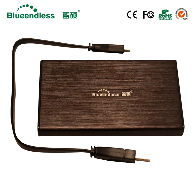 Blueendless алюминиевый чехол для жесткого диска 2 5 USB 3 0 коробка sata hdd ssd ТБ 7 мм 9