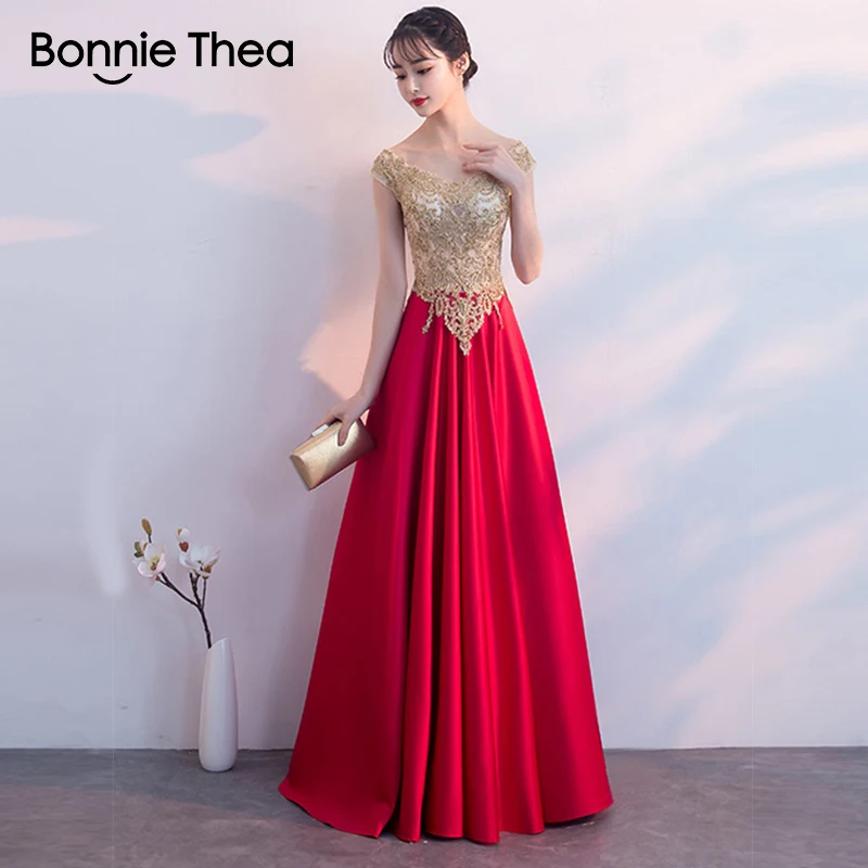

Bonnie Thea Embroidery women sexy party dress Autumn femme Elegant dress A-Line long ladies dress womens clothes vestidos