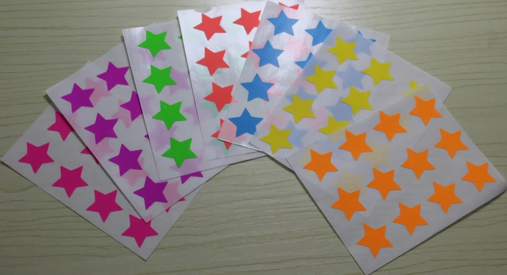 1.9cm neon colors star stickers - 7 mixed neon colors mini star sticker -  AliExpress