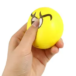 Kawaii Забавный мини руки сожмите мягкими игрушки мягкие Хлюпать анти-стресс желтый выражение лица стресса Губка пены шаров