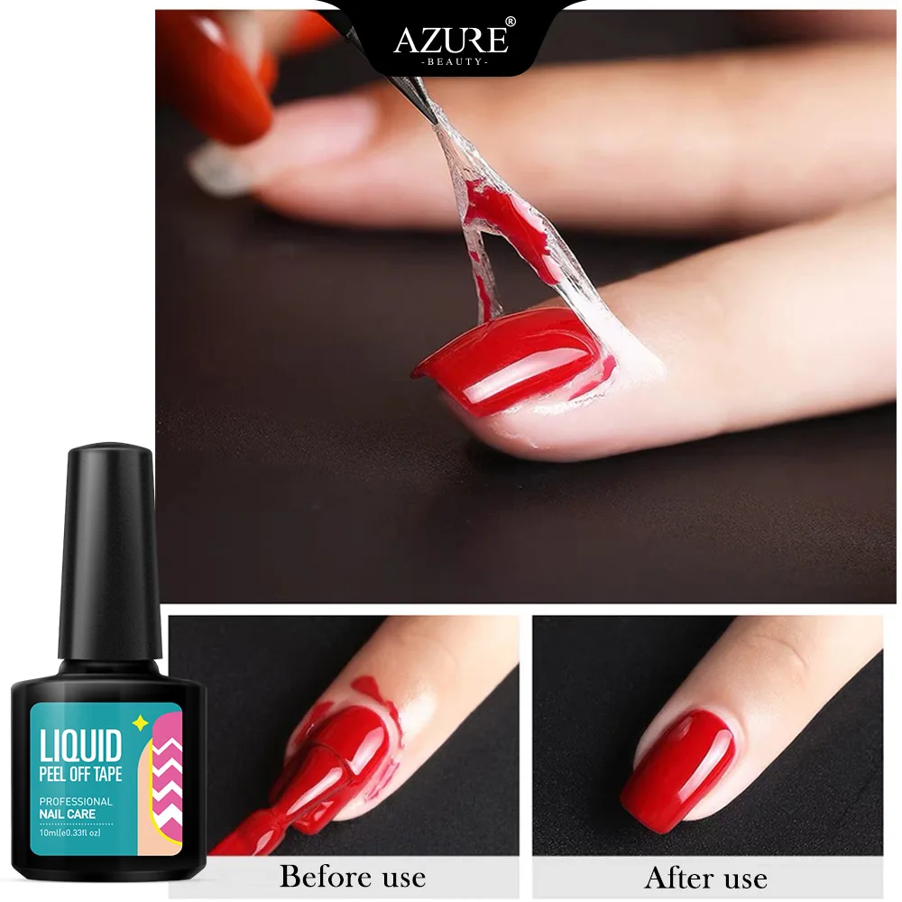 Шелковая лента для ногтей Azure Beauty латексный Гель лак легко смывается защитный