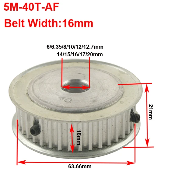 LUPULLEY 1 шт. HTD5M 40 т зубчатый шкив для ремня 6,35 мм/6 мм/8 мм/10 мм/20 мм шкивы для 15 мм ременного привода из алюминиевого сплава
