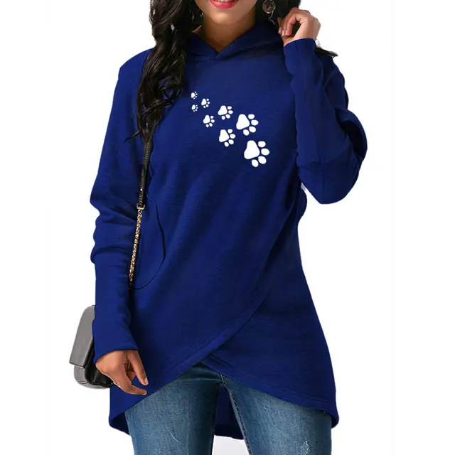 US $14.58 2019 New Fashion Dropshipping Dog Paws Print Hoodies Women Sweatshirts Female Harajuku Casual Loose