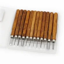 12 шт./компл. резьба Ножи набор инструментов для начинающих с деревянной ручкой гравировка ножи гравировальный станок деревообрабатывающий