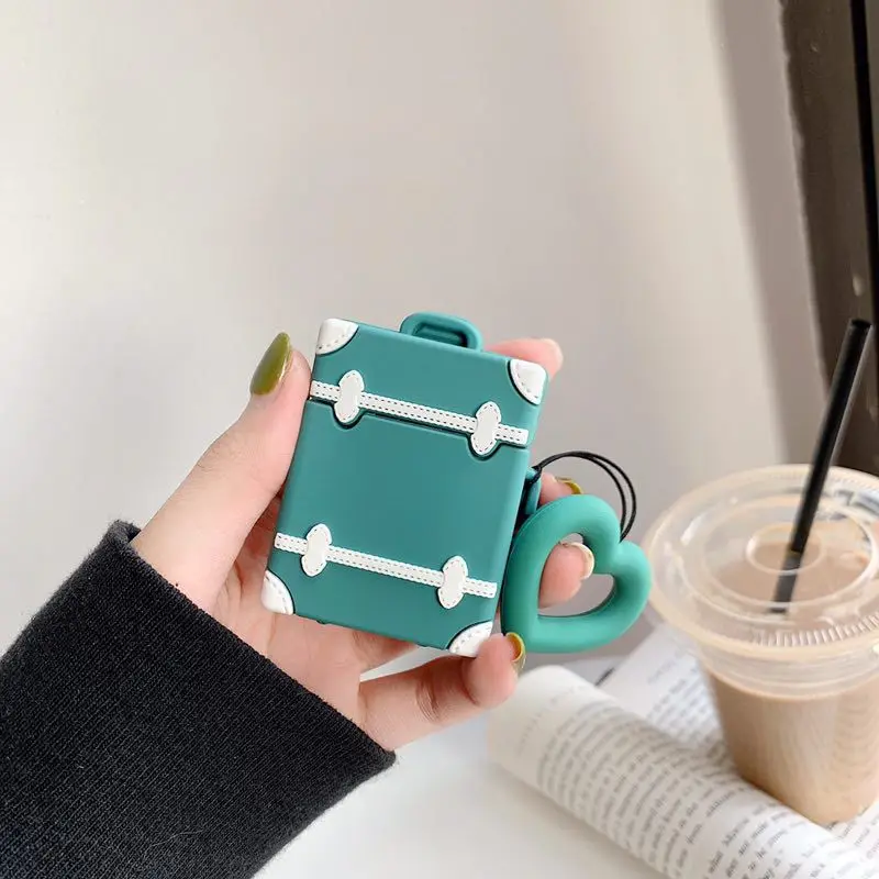

little Suitcase Applicable for AirPods case airpods Bluetooth earbuds silicone case Anti-drop silicone case for airpods