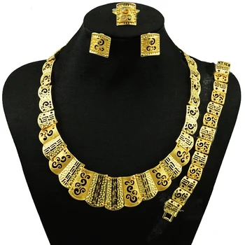 

2017 new arrival jewelry sets necklace set wholesale big African costume bridal crystal stones for wedding top quality