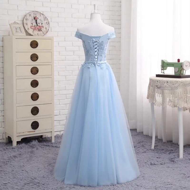 JFN # кружевное длинное короткое голубое платье для подружки невесты с открытыми плечами 2018, новое платье для подружки невесты на заказ