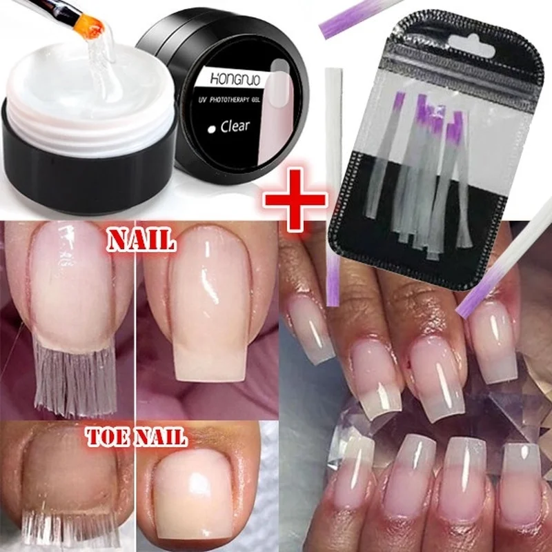 Acrylic fiberglass nails art kit uv gel nail polish poly gel set