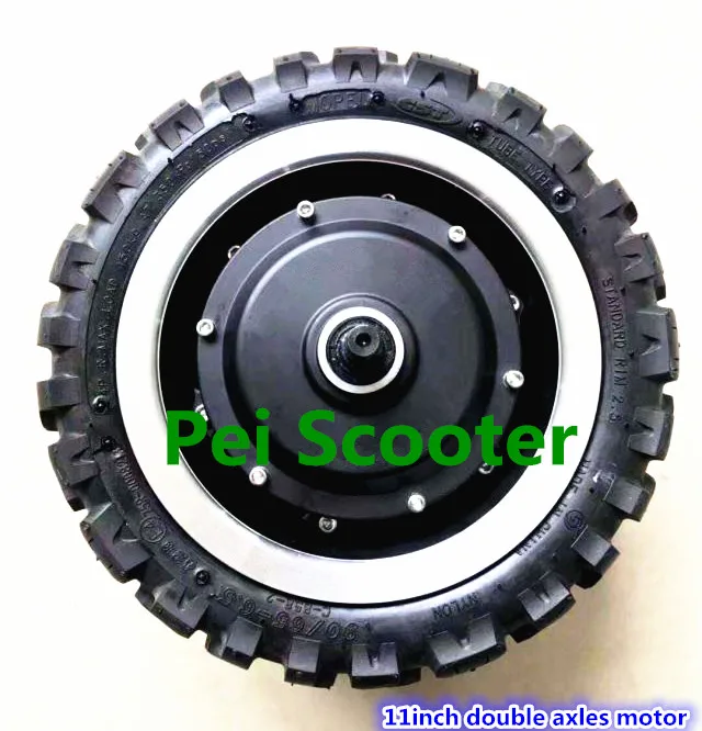 

11 inch 11inch 1500w-3200w fast speed double axles BLDC brushless no-gear hub wheel motor with tyre,fit disc brake phub-11nm