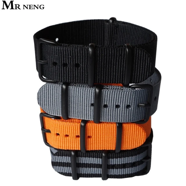 20mm 22mm 24mm Nylon Watch band strap zulu strap Heavy duty nylon straps  watch strap ring buckle for Samsung s3 Watchband