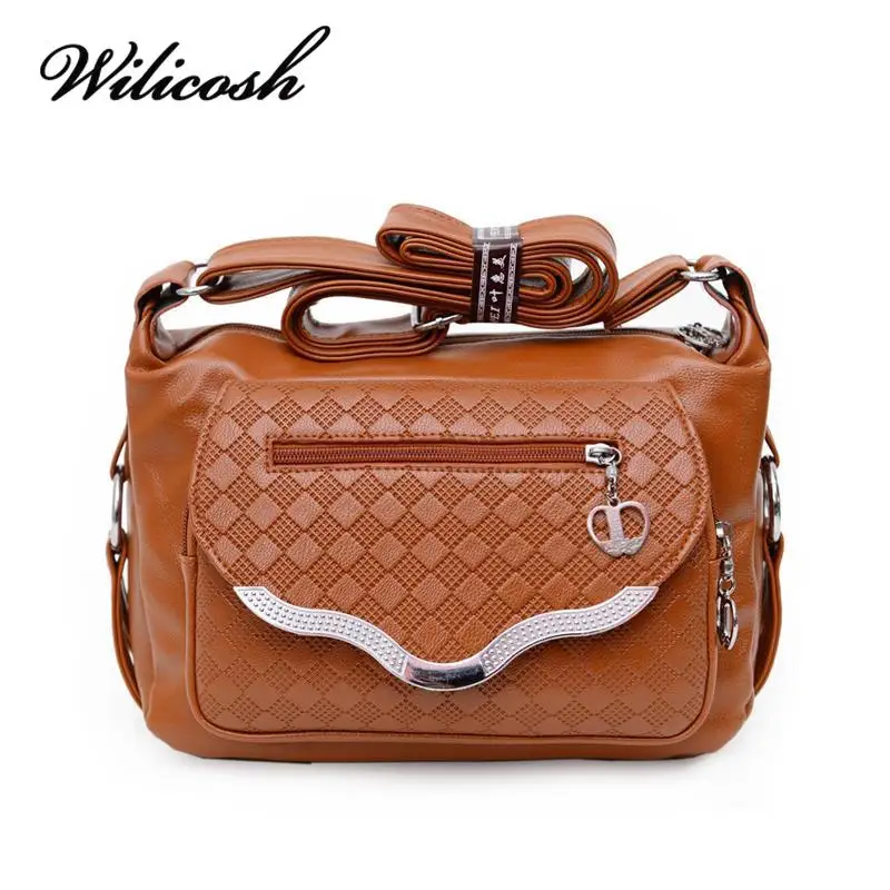 Wilicosh Brand Hot Sale Women Messenger Bags Leather Handbag Ladies Shoulder Crossbody Bag Mom ...