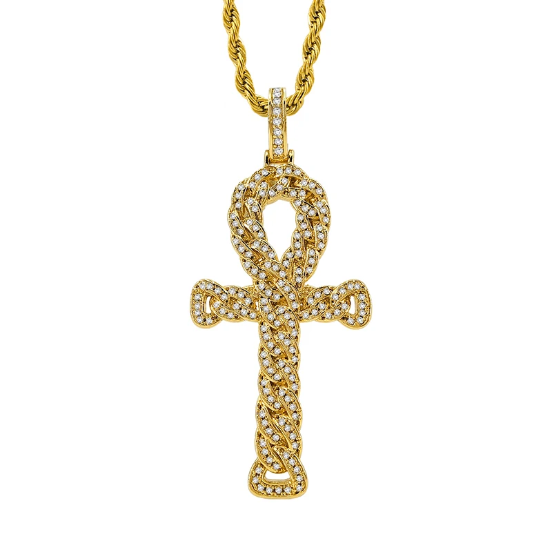18k gold ankh pendant