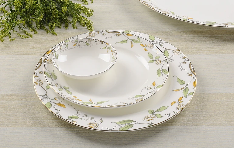 Костяной фарфор Западная еда стейк тарелка/керамические тарелки с цветочным дизайном/домашние для личного использования торт тарелка