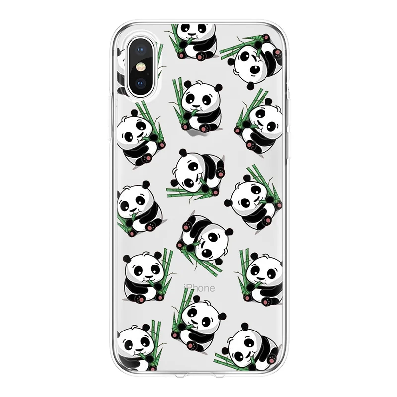 Panda TPU Case For iPhone 5S SE 6 6S 7 8 Plus X XR XS Max For Xiaomi Redmi S2 K20 7 6A Mi A1 A2 9 SE F1 Note 4X 5 6 7 Pro Funda - Цвет: maozhu