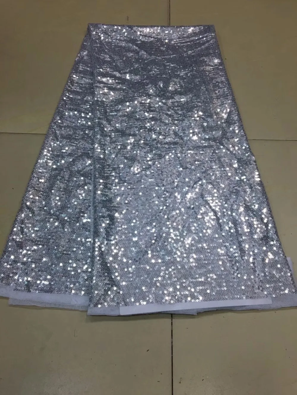 

Sequins lace fabric embroidered mesh/tulle/Net cloth French lace high quality Nigerian fabric 2018 new dress