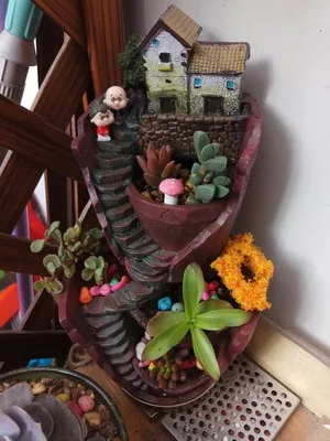 1pcs bonsai planter pot Fashion cartoon house flower pots resin large garden flowerpot garden plant decoration dropshipping 6 (4)