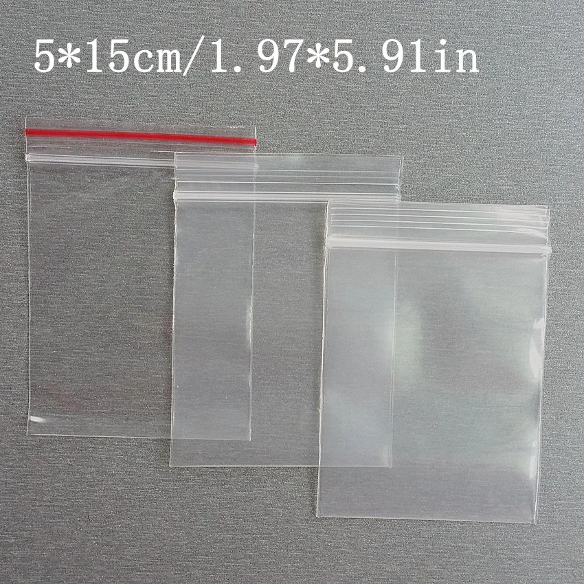 

2 Kinds Thick 5x15cm Self Sealing Zipper Ziplock Plastic Package Reclosable Clip Chain Grocery Packaging Packing Bags 1000pcs