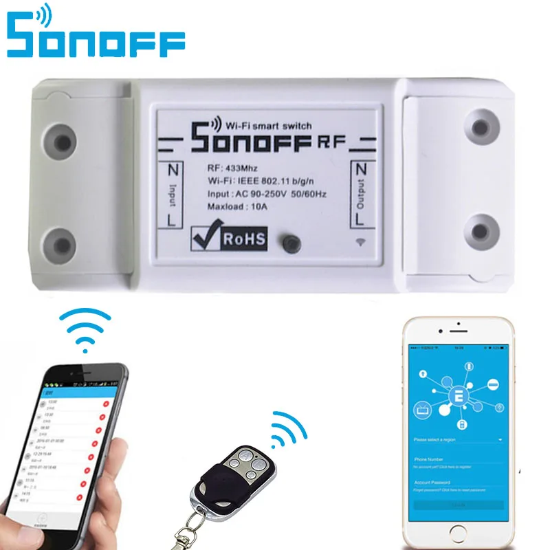 Sonoff 433Mhz RF WiFi беспроводной умный переключатель дома с радиоприемником