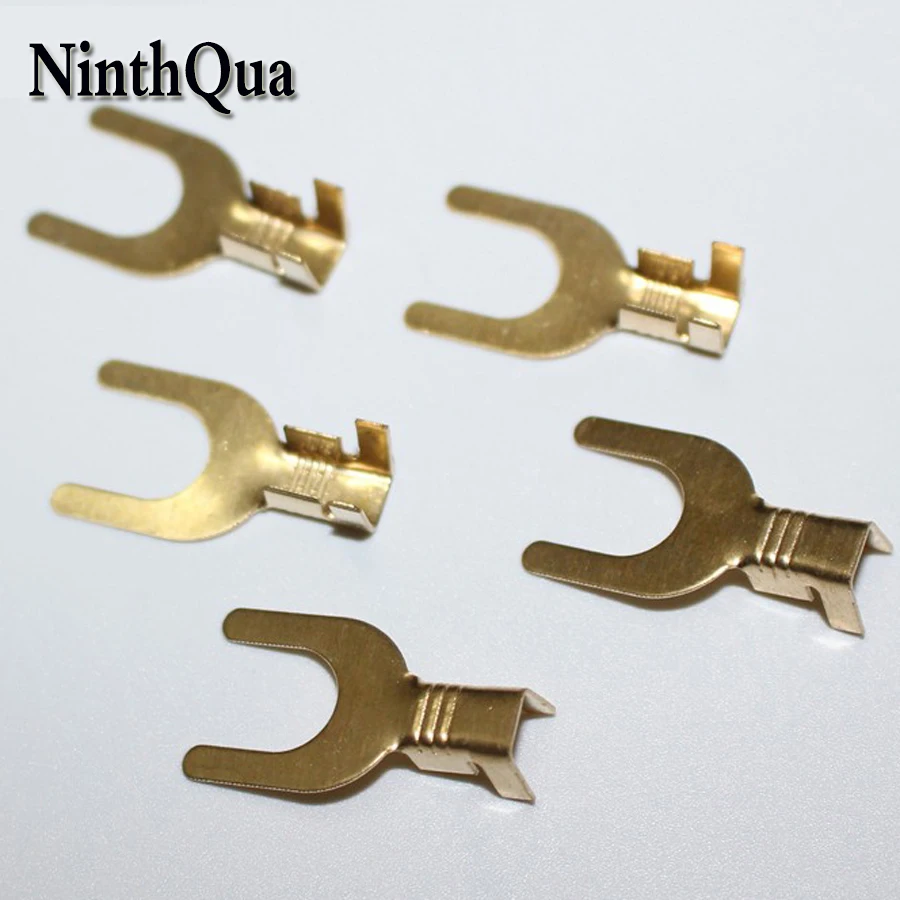 

50Pcs 8mm U Type Crimp Spade Terminal Connection 8 mm Copper Terminals Adaptor Connector Car Auto Modified parts