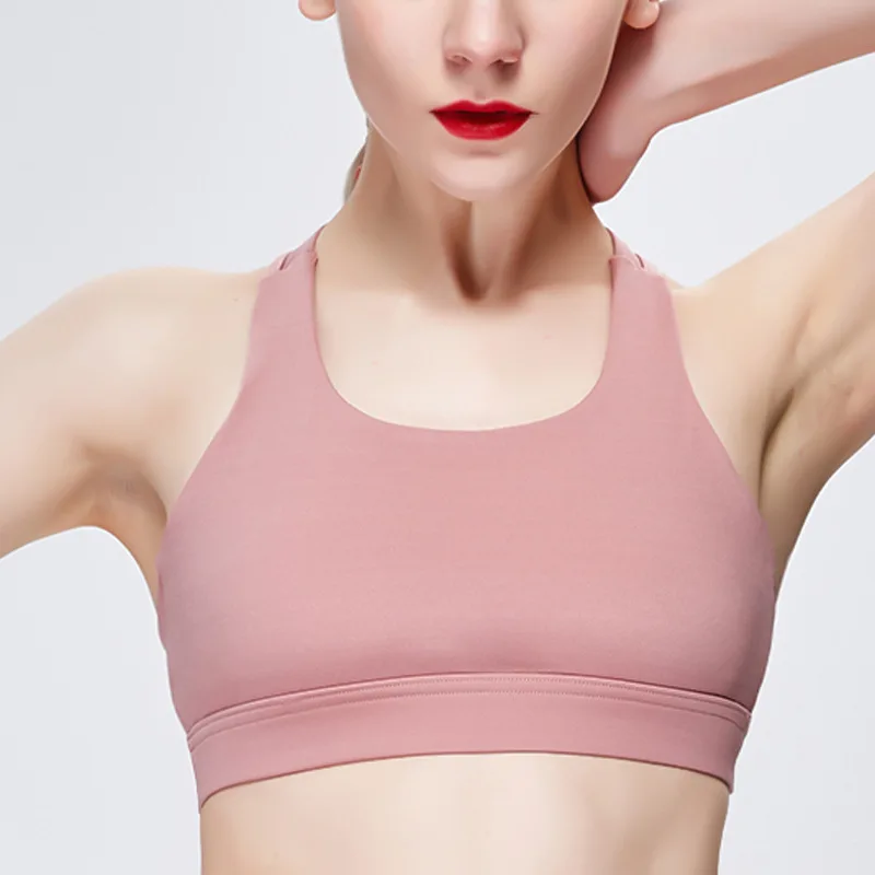

2019 New Women's Sports Bra Beauty Back Elastic Shock-proof Fitness Running Vest Padded Yoga Bra Active Underwear Crop Tops