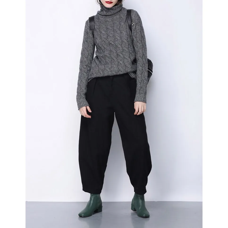 Women High Collar 100% Pure Cashmere Sweater Female Thick Sweater 2017 New Twist Pattern Bottoming Winter Warm Sweater Pullover Sweaters