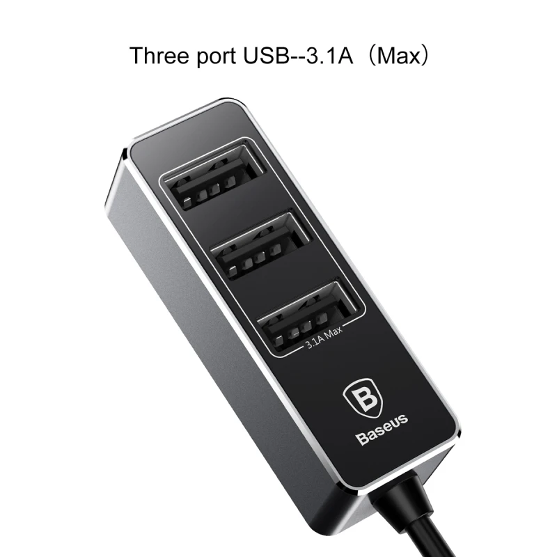 Baseus أربعة تصميم أوسب الإخراج هاتف السيارة-شواحن الجبهة واحد USB الخلفية-ثلاثة USB سيارة شاحن آيفون باد سامسونج xiaomi