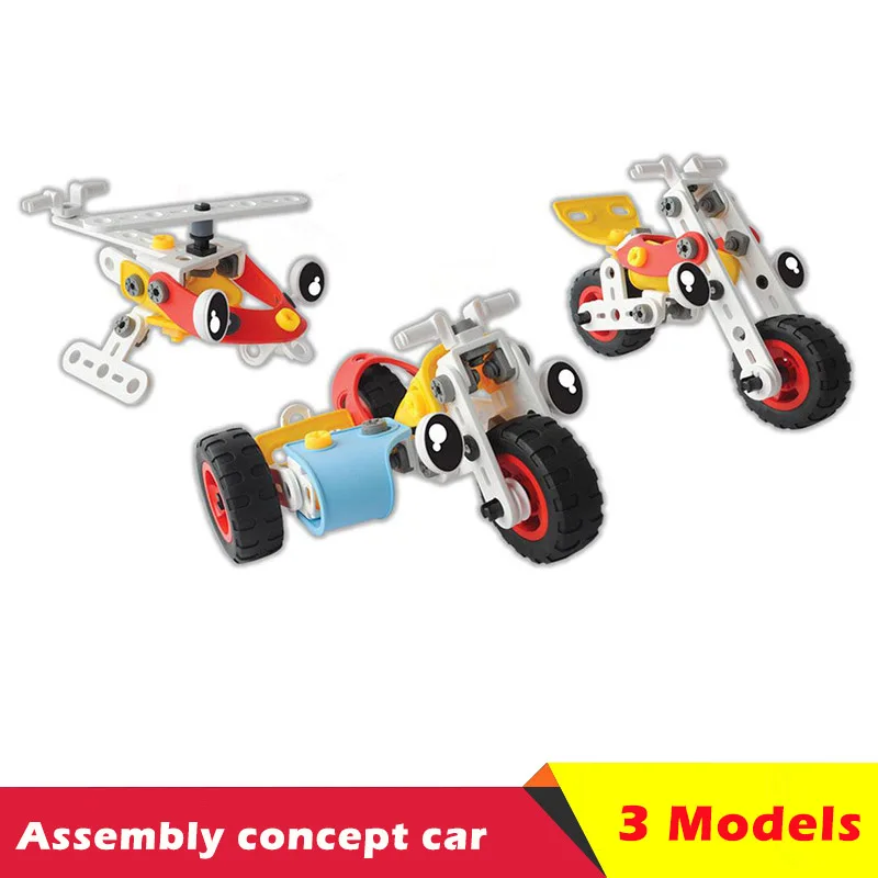 

2018 New 3in1 Vehicle Series Design Robot Building Blocks Car Flexible Assembly Deformation Educational Toys for Children Xmas