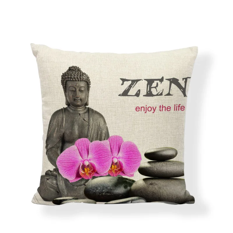 Подушка "Будда", наволочка в индийском стиле с рисунком слона, наволочка для дивана, автомобильное сиденье, домашний декор, хлопок, лен, наволочка для подушки - Цвет: 3