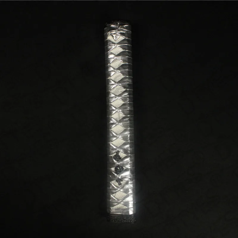 Прямая древесина Tsuka имитированный белый луч кожи и сплава Кашира Fuchi Menuki для японского самурая меч ручка Ts01-Ts33