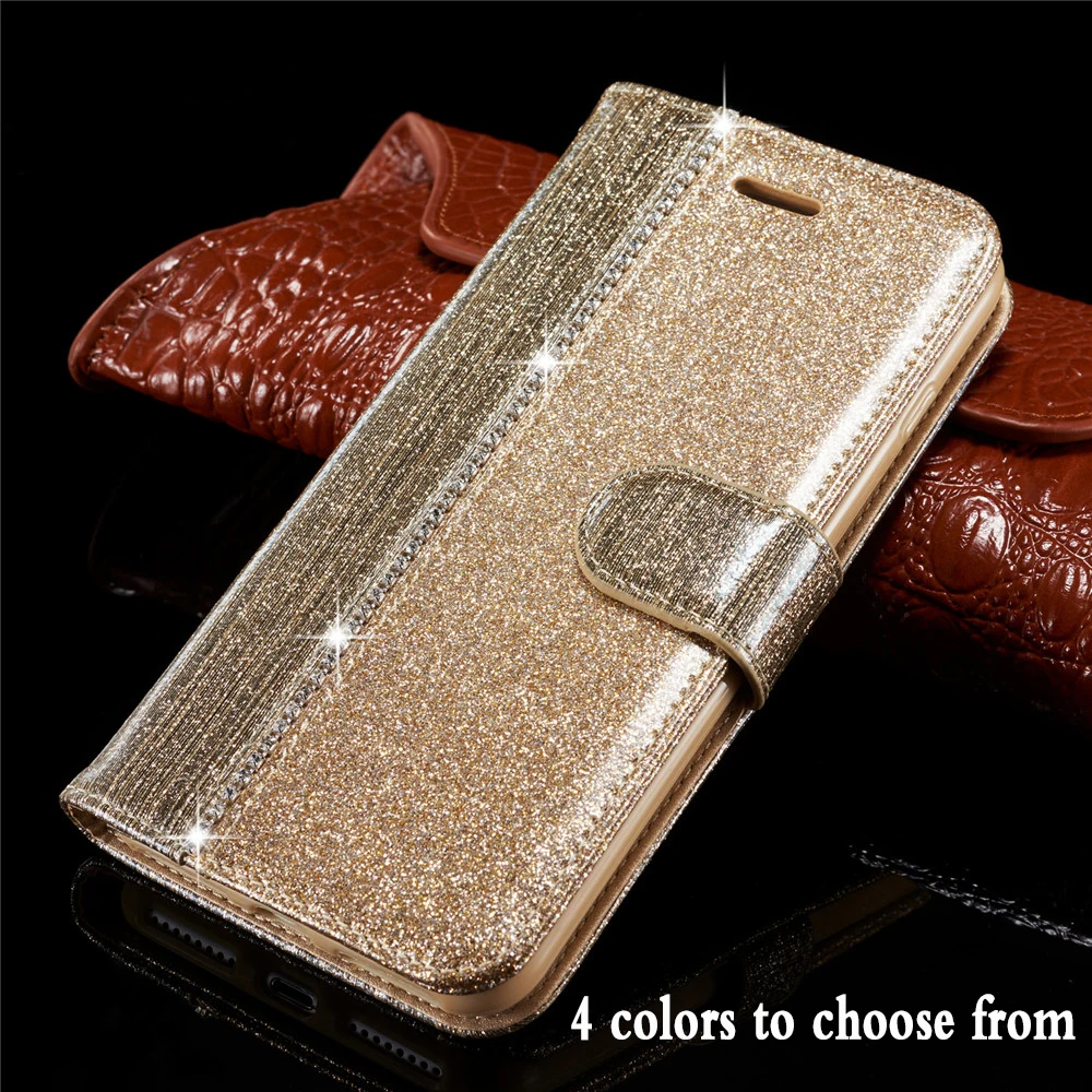 

For Iphone 8 7 Plus Flash Drilling Flip Cover Wallet Leather Iphone 7 8 Shining Fashion I7 I8 Pu Splice Stander Card Slot Case