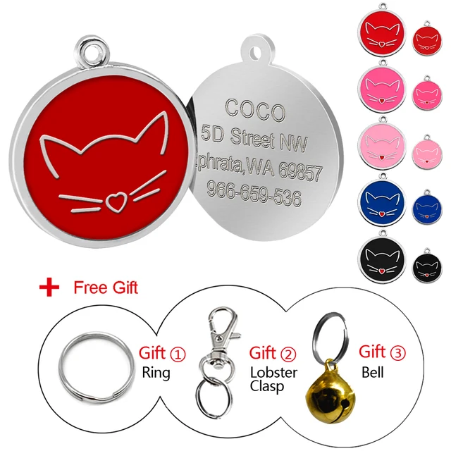 Personalized Cat Dog ID Tag Kitten Puppy Name Tags Anti lost Pet