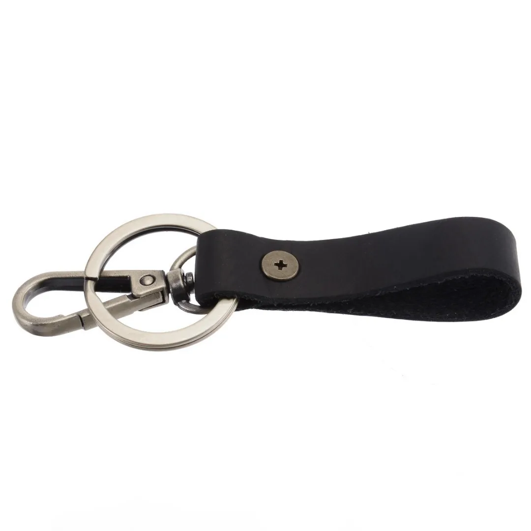 New Key Chain & Leather Belt Key Holder Ring Keychain Keyring Keyfob Detachable Brown / Black For Women Men Gifts