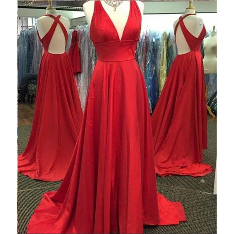 Sexy Red Prom Dress,Backless Split Prom Dress,Custom Made Evening Dress