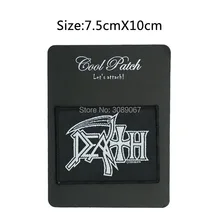 " Смерть логотип Music Band тканые Утюг по и пришить Прохладный Рок Панк знак индивидуальный дизайн патч доступны