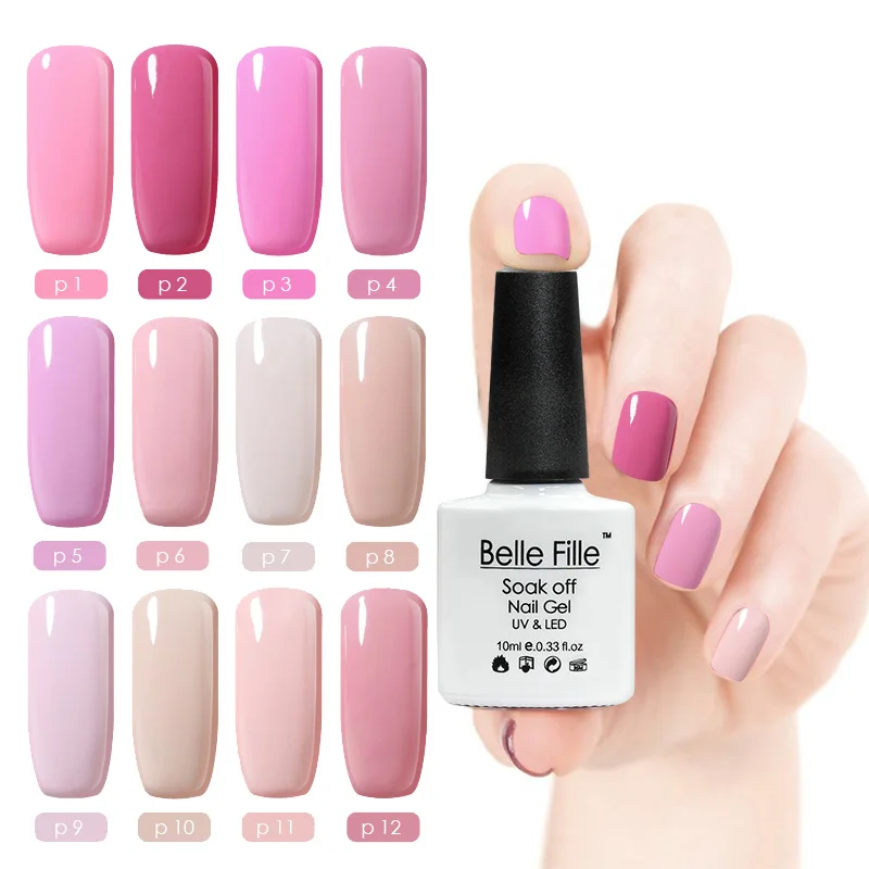 

Belle Fille Pink Series UV Gel Nail Polish Set Lakier Hybrydowy Gel Lak Vernis Semi Permanant UV Gel Nail Glue DIY Nail Tools