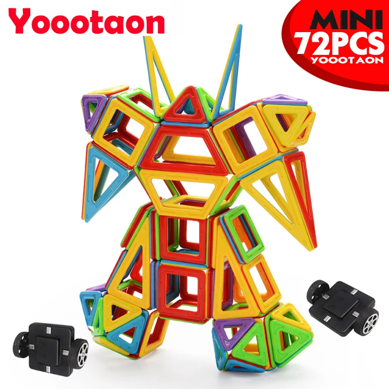 

Solid color 72PCS Magnetic Building Blocks Toy Magnetic Kids Toys Mini 3D DIY Learning Educational Toy Bricks