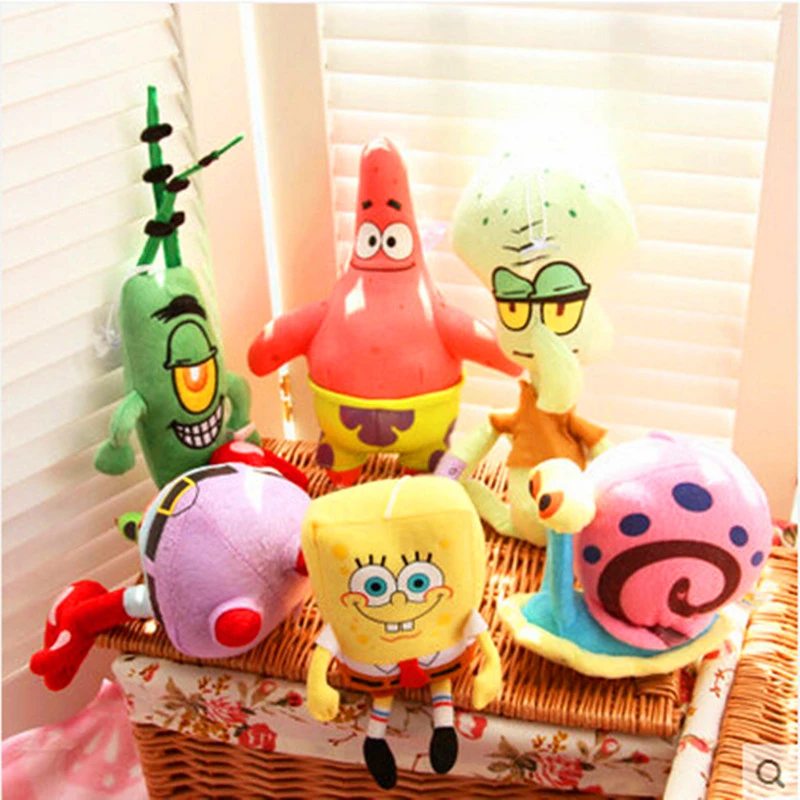 6ピースぬいぐるみぬいぐるみスポンジボブフルメンバースポンジボブパトリックカニプランクトンタコカタツムリ人形子供のおもちゃ Toy Soft Toy Story Alien Figuretoy Warmer Aliexpress