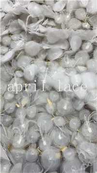 

5yards /lot hh002 # offwhite 3d chiffon feather best quality embroidery tulle mesh lace fabric for sawing wedding dress