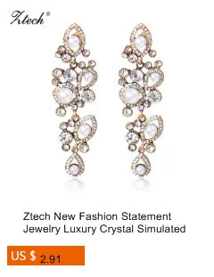 Ztech Pink Color Big Statement Crystal Earrings For Women Brincos Grandes New Arrival Fashionable Rhinestone Drop Earring