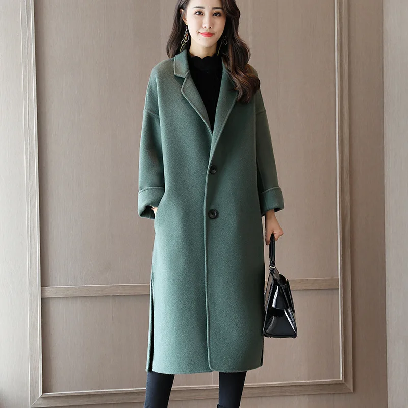 Buy Woollen Cashmere Overcoat High end Women's Double faced Cashmere Coat
