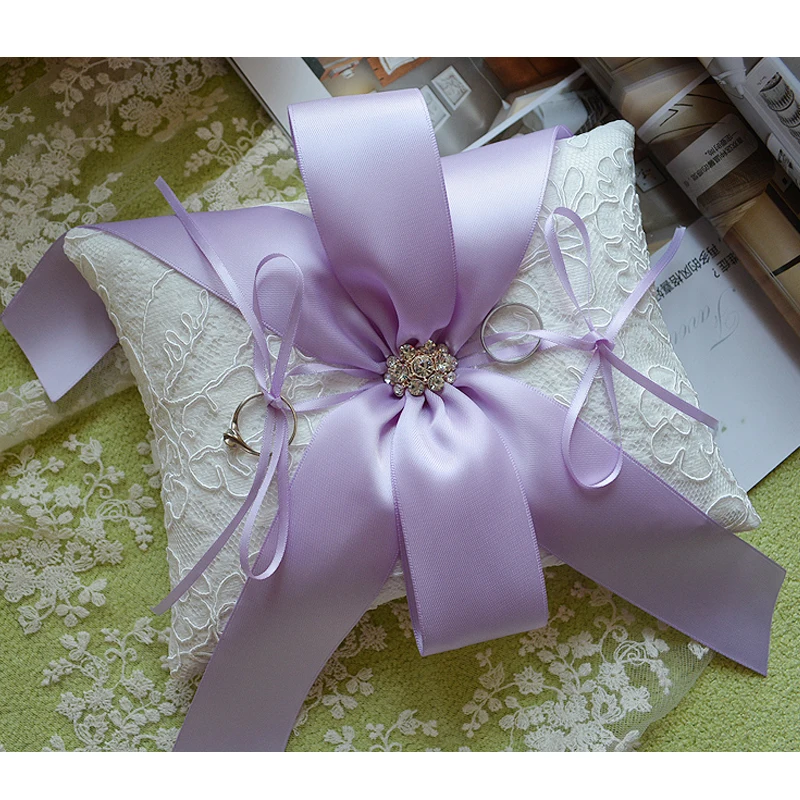 

wedding ring pillow beige lace high-end ring pillow for wedding bowknot decoration ring pillow for wedding 16cm*20-cm
