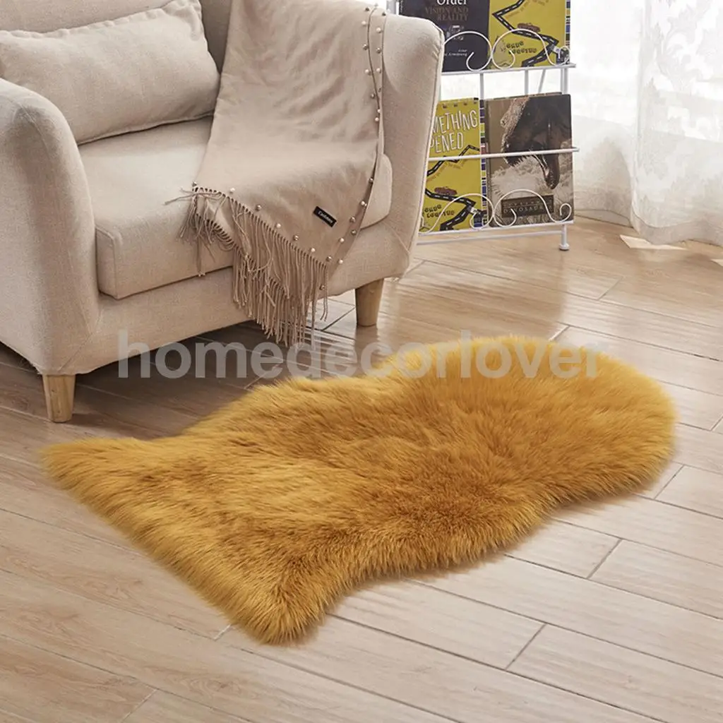 40x60cm Sheepskin Fluffy Skin Faux Fur Fake Rug Mat Rugs For Living Room Bedroom Sofa Floor 