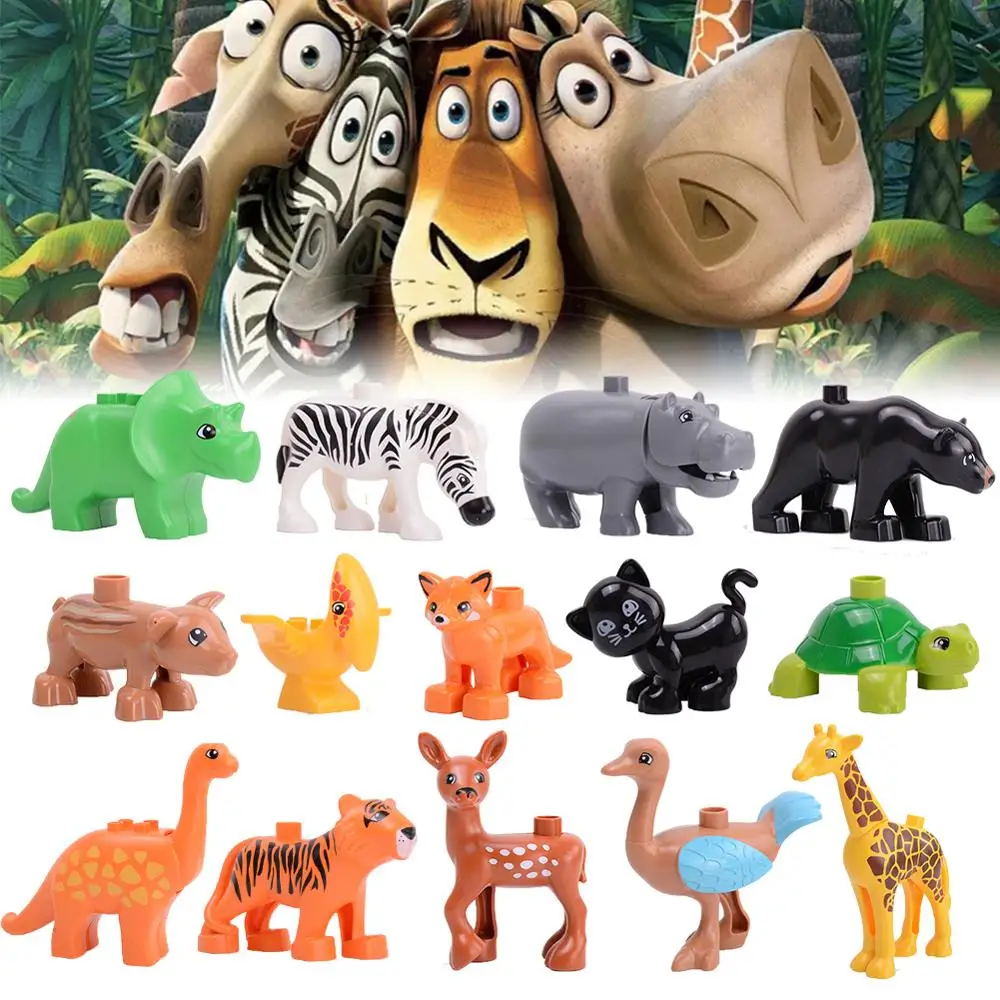 

Duplos building blocks animals Jurassic Dinosaur World Park animal model DIY toys compatible with large particles kids toy gift