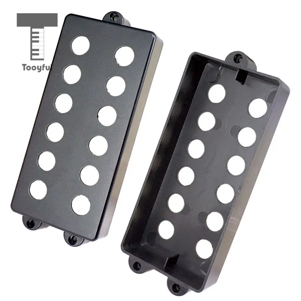 Tooyful 2Pcs Black Plastic Pickup Cover Humbucking Open Double Coil for 4-6 String Electric Bass