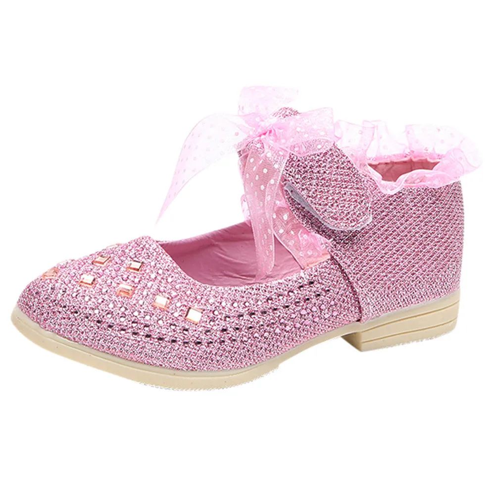 Одежда для малышей; носки для девочек точечной подошвой Дети принцесса кружевные туфли с блестками
