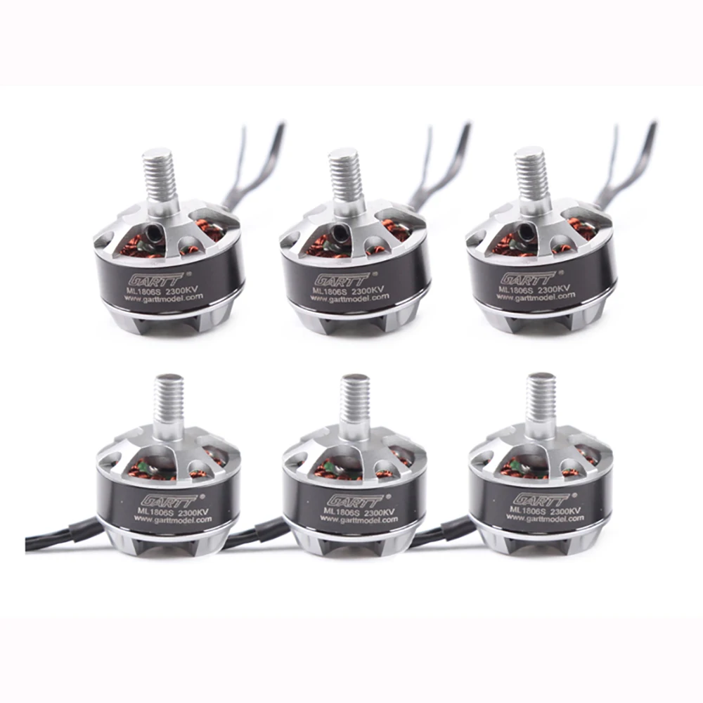 

6pcs GARTT ML1806S 2300KV Brushless Motor With Nut For Mini Quadcopter Helicopter CCW CW RC Lipo Battery