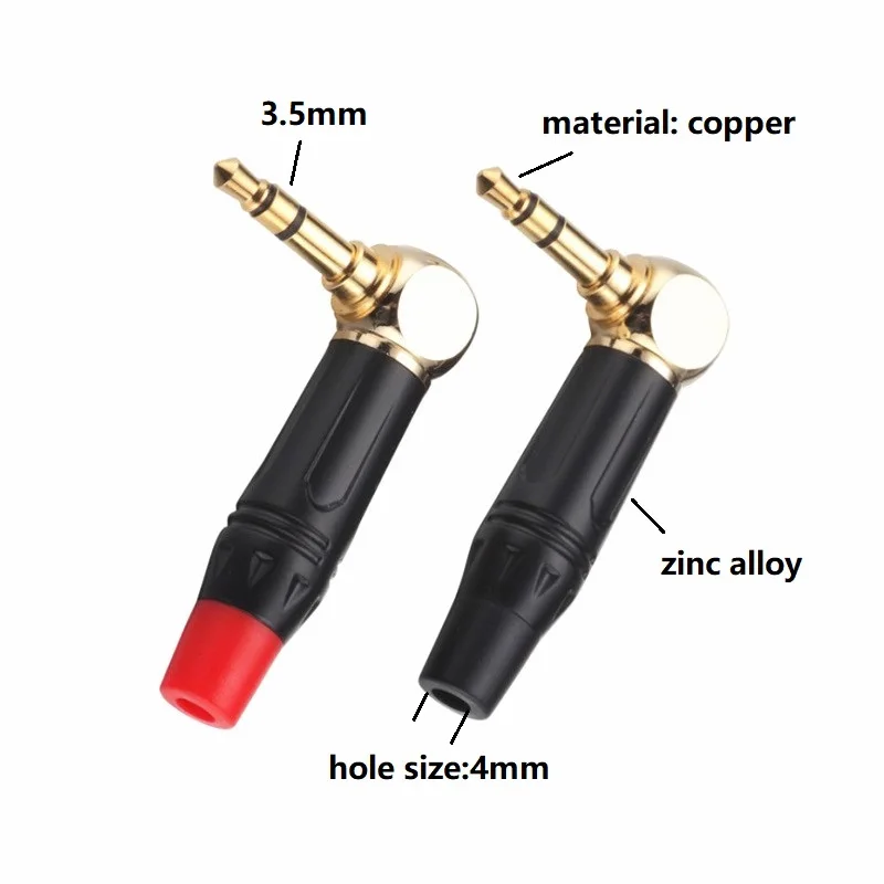 

5PCS/LOT Copper Golden Plated 1/8" 3.5mm Male Plug Soldering 3 Pole Plug Repair Headphone Cable Solder 3.5 Plug