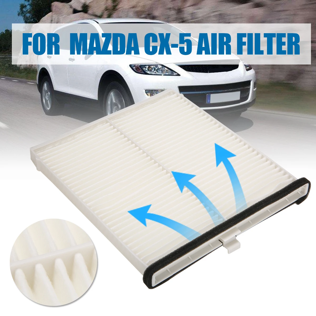 Mayitr 1 шт. нетканый воздушный фильтр для салона 223x203x17 мм система очистки воздуха для Mazda 3 14-17 6 13-17 CX-5 12-17 OEM: KD45-61-J6X